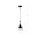 Nuvo Admiral 1-Light Pendant 10 in. Matte Black and Natural Brass White Opal Glass 60/7903 - alternate 4